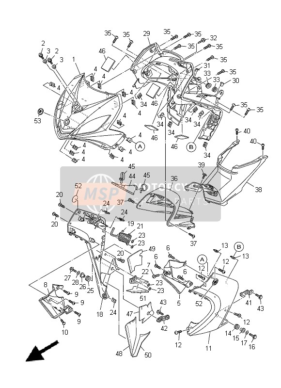 5YPF831200P7, Leg Shield 2 (0960,MBM3), Yamaha, 0